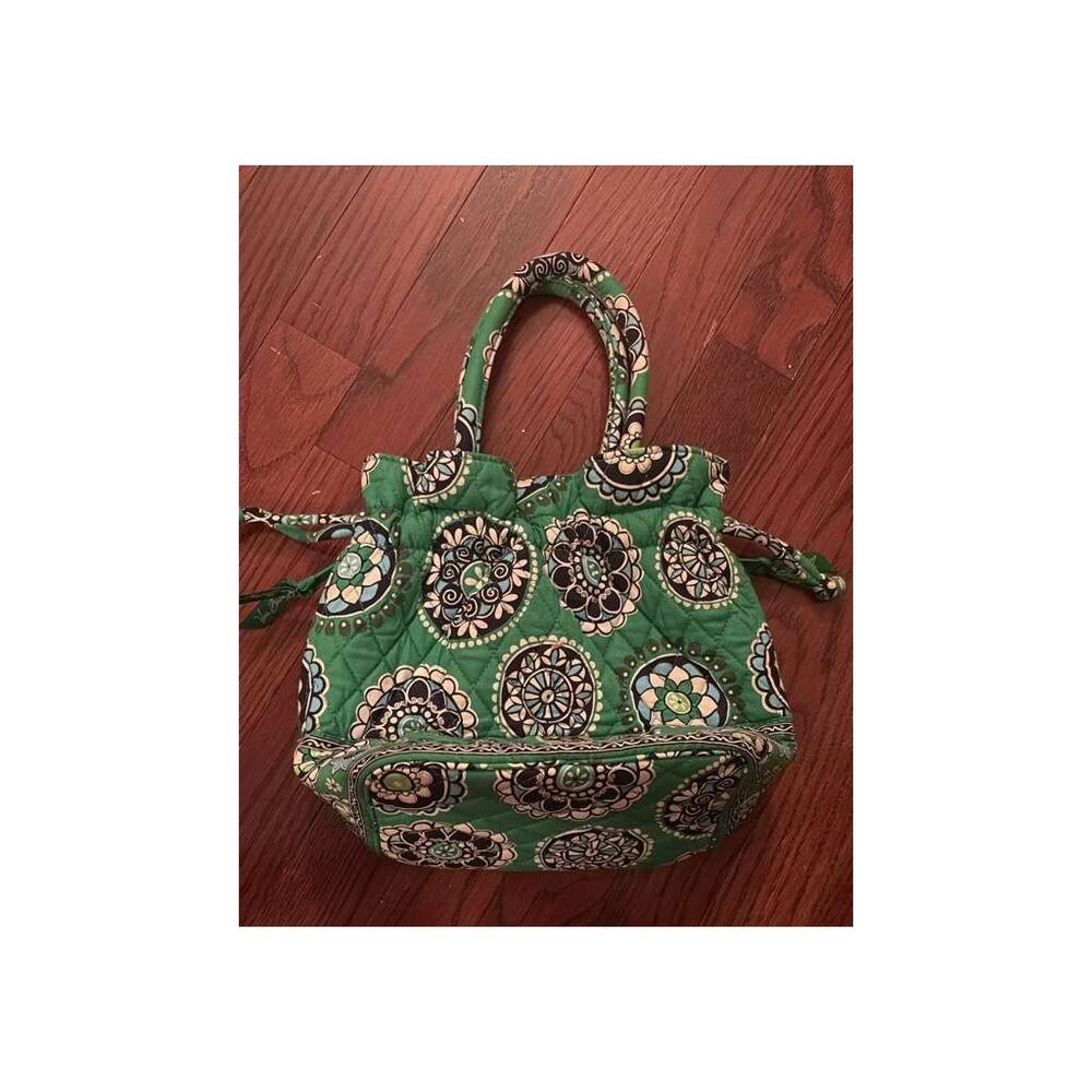 Vera Bradley Quilted Green Medallion Drawstring Tote Bag - Picture 5 of 5